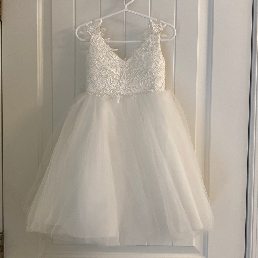 Little girls ivory dress, wedding dress, party dress, etc